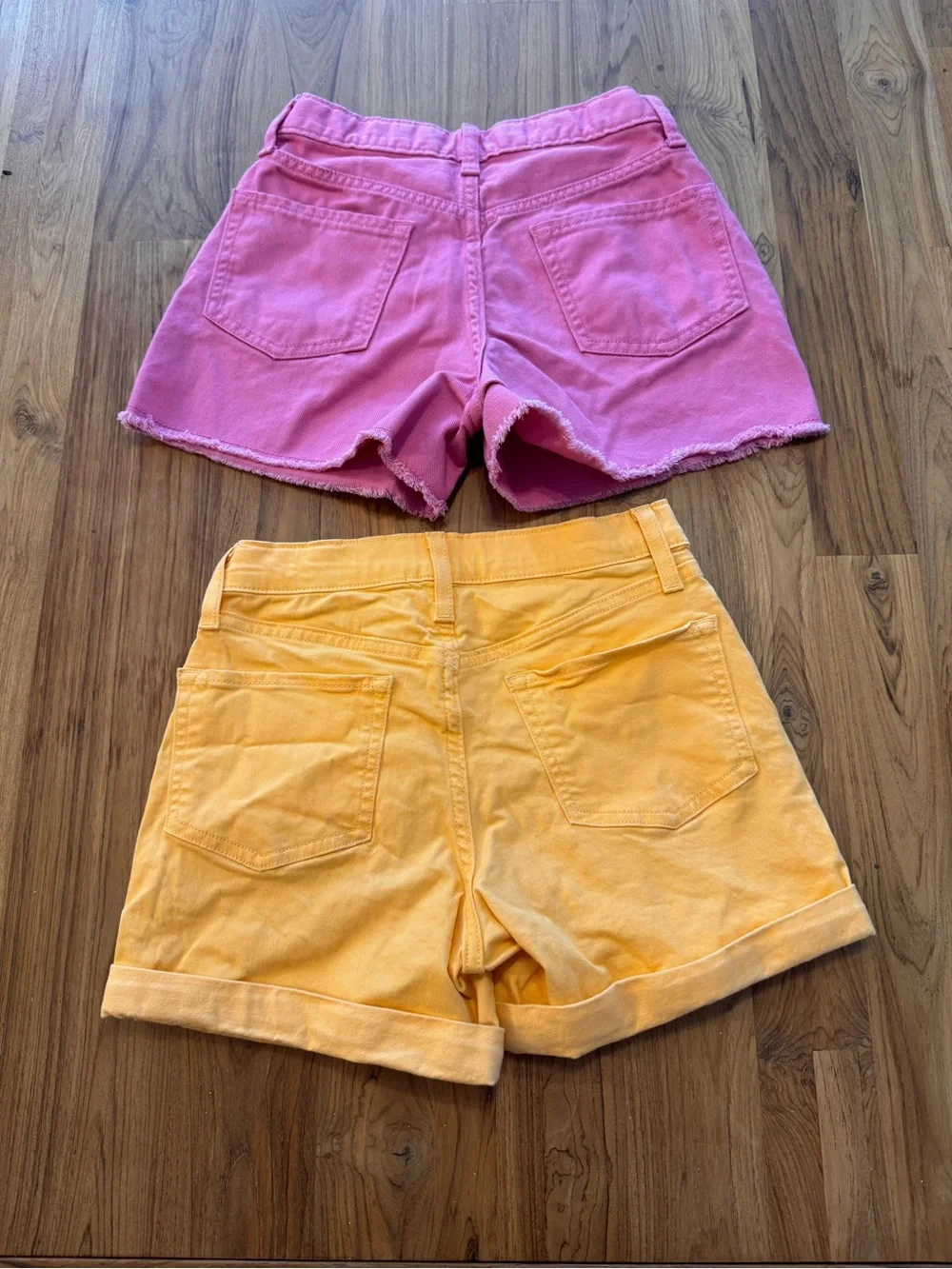 Lot of TWO Pairs Old Navy Denim Shorts Girls’ 12 Orange & Pink